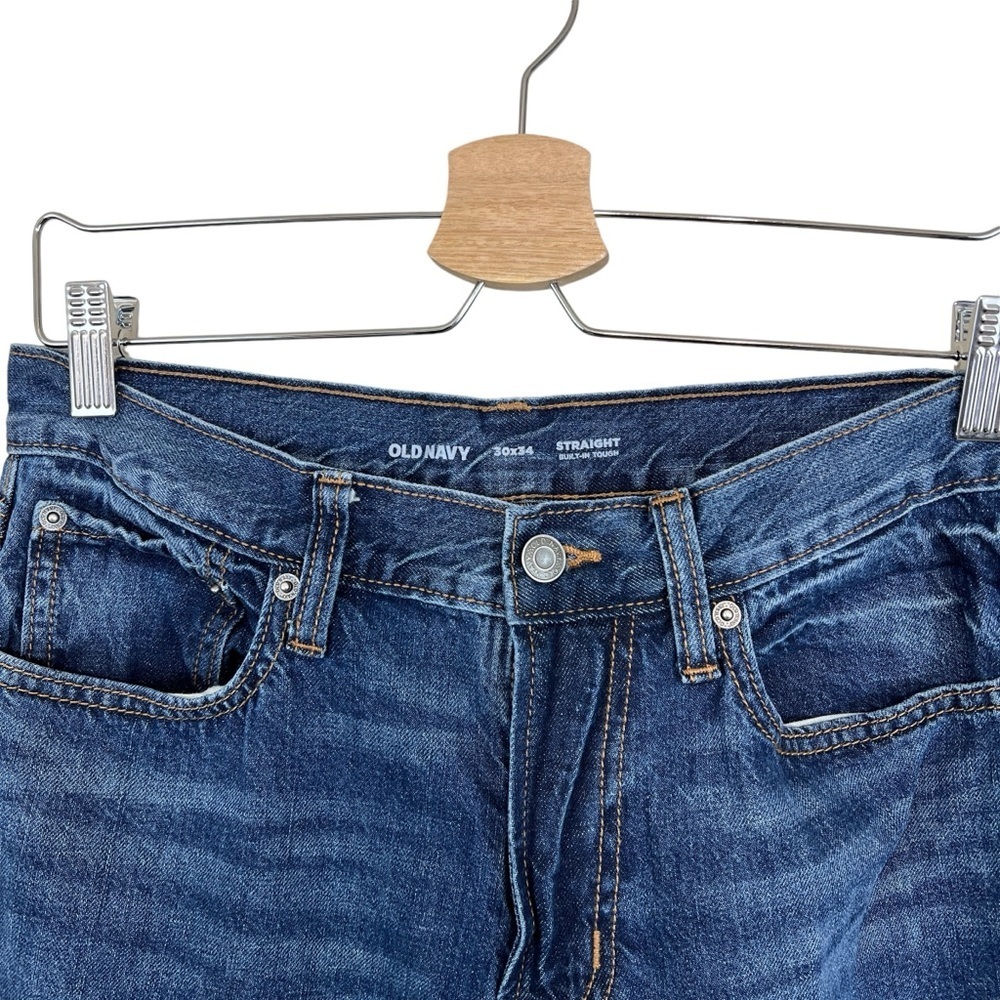 Old Navy Straight Built In Tough Blue Men's Denim Jeans Size 30 x 34 - Picture 3 of 5